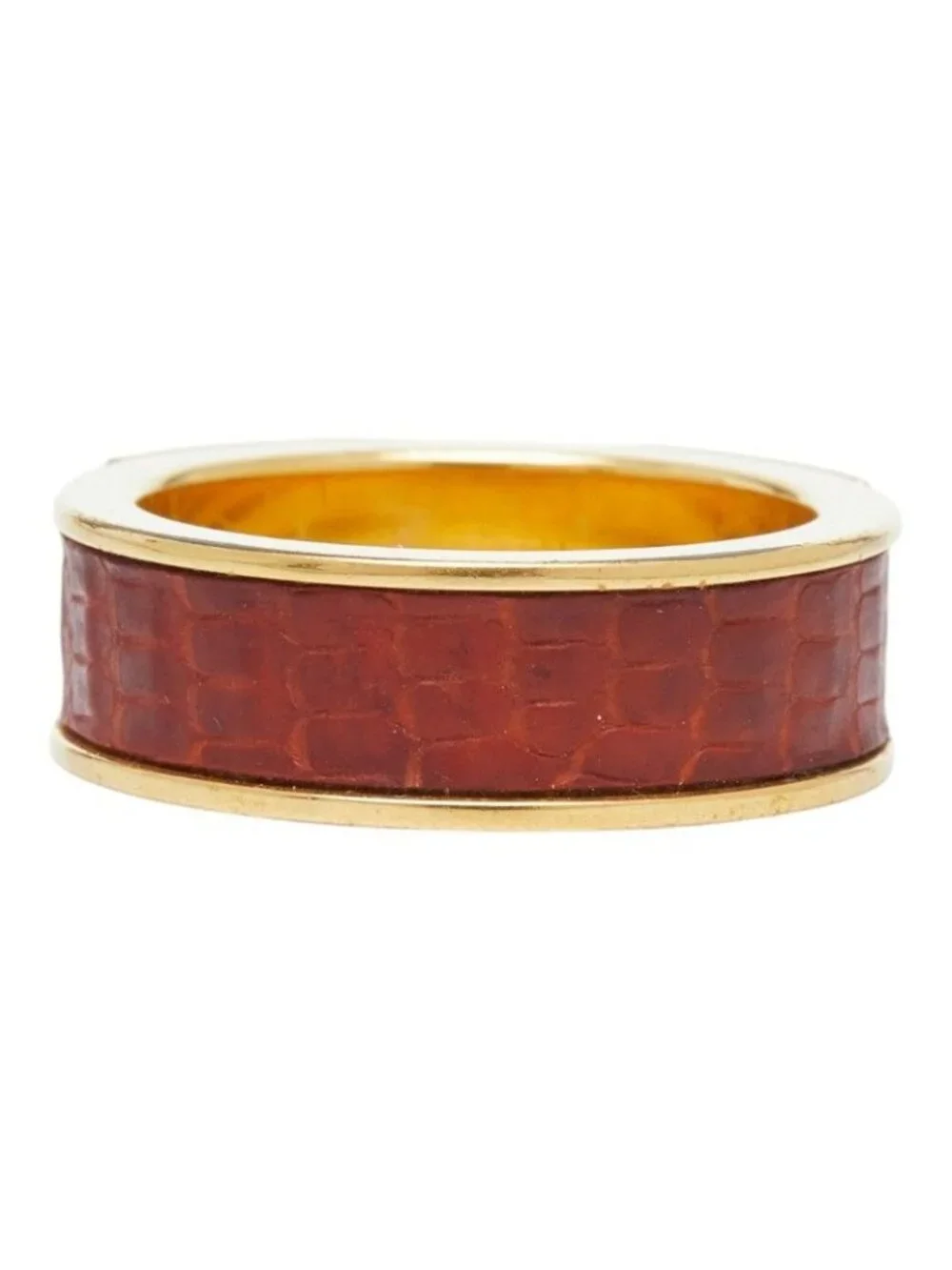 Hermes Kelly Scarf Ring Gold Plated Leather - Picture 4 of 6